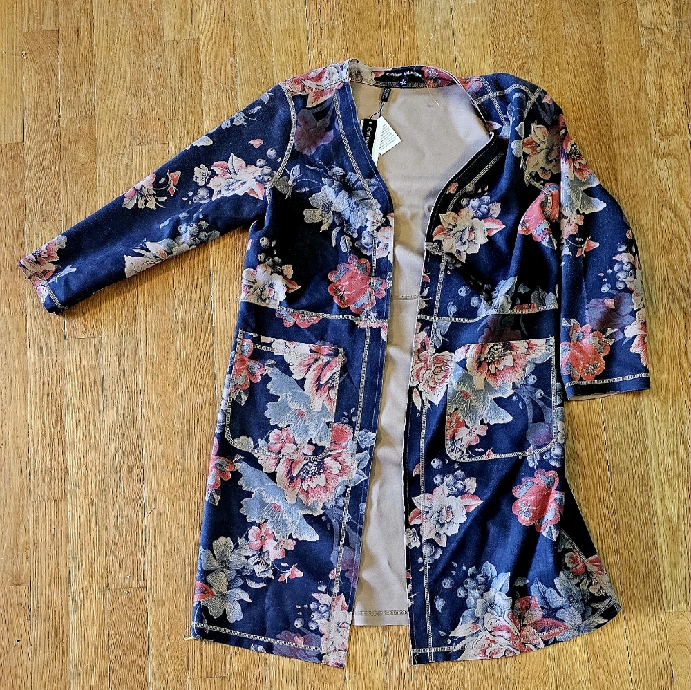 Catherine Malandrino Floral Cardigan sz m nwt